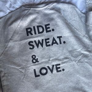 Peloton Gray Crewneck Sweater “Ride. Sweat. & Love.”